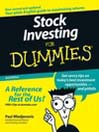 Stock Investing For Dummies By Paul Mladjenovic
